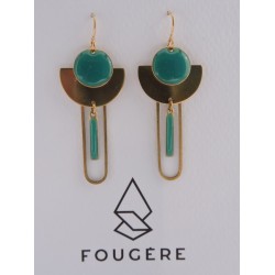 Boucles d'oreilles bleu canard - 01