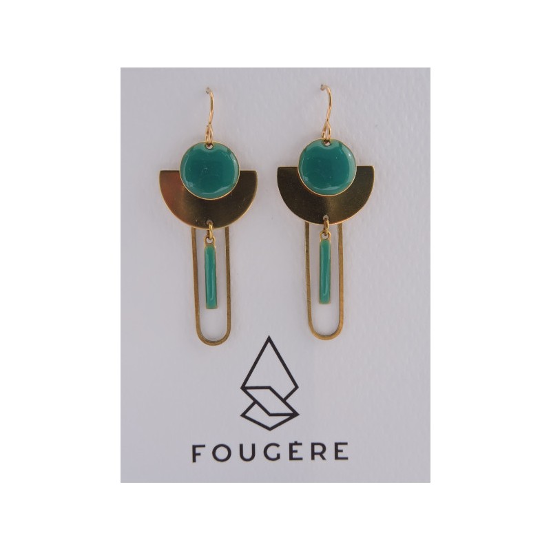 Boucles d'oreilles bleu canard - 01