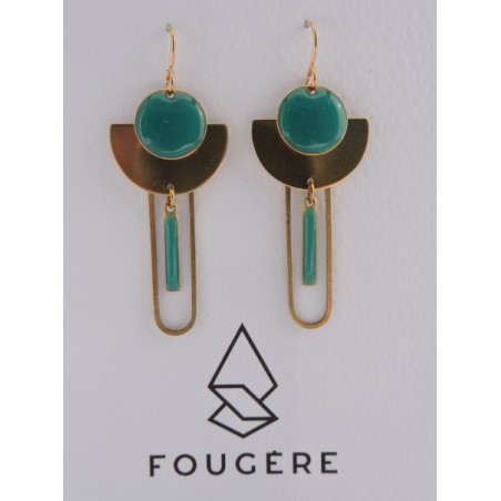 Boucles d'oreilles bleu canard - 01 Boucles d'oreilles bleu canard - 01
