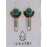 Boucles d'oreilles bleu canard - 01