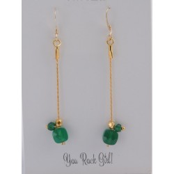 Boucles d'oreilles onyx vert | Madame Framboise