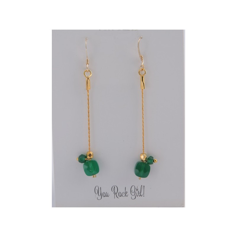 Boucles d'oreilles onyx vert | Madame Framboise