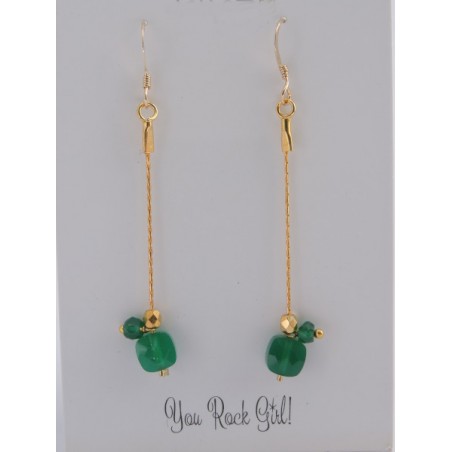Boucles d'oreilles onyx vert | Madame Framboise Boucles d'oreilles onyx vert | Madame Framboise