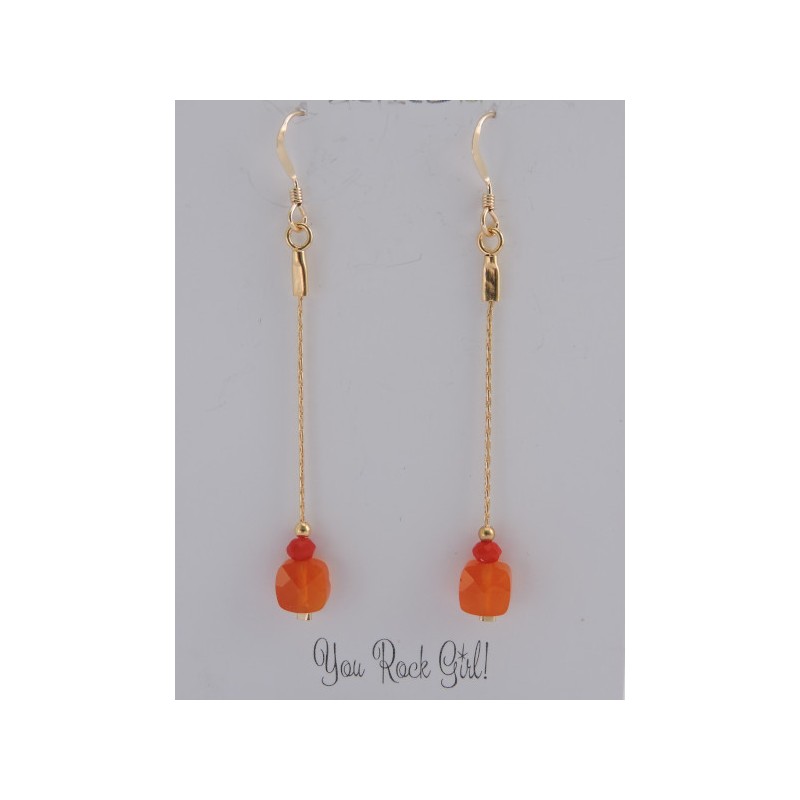 Boucles d'oreilles cornaline | Madame Framboise