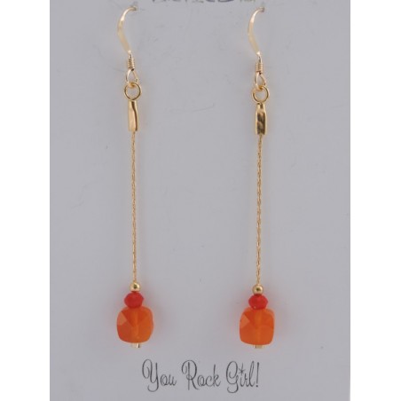 Boucles d'oreilles cornaline | Madame Framboise Boucles d'oreilles cornaline | Madame Framboise