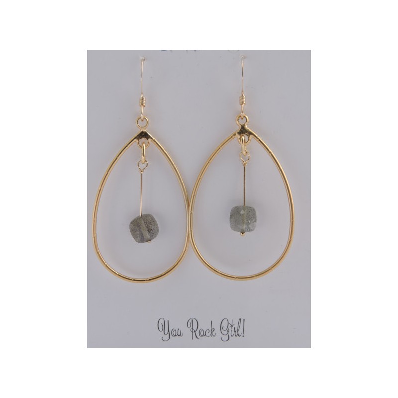 Boucles d'oreilles "goutte" labradorite | Madame Framboise