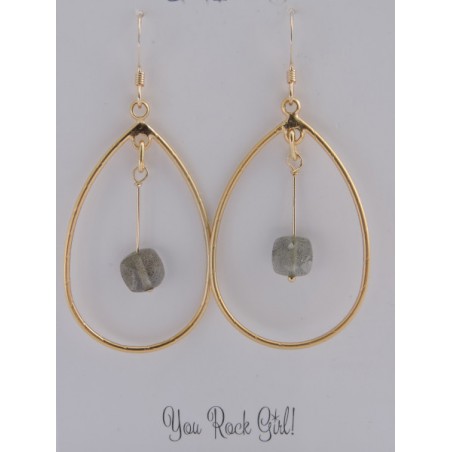 Boucles d'oreilles "goutte" labradorite | Madame Framboise Boucles d'oreilles "goutte" labradorite | Madame Framboise