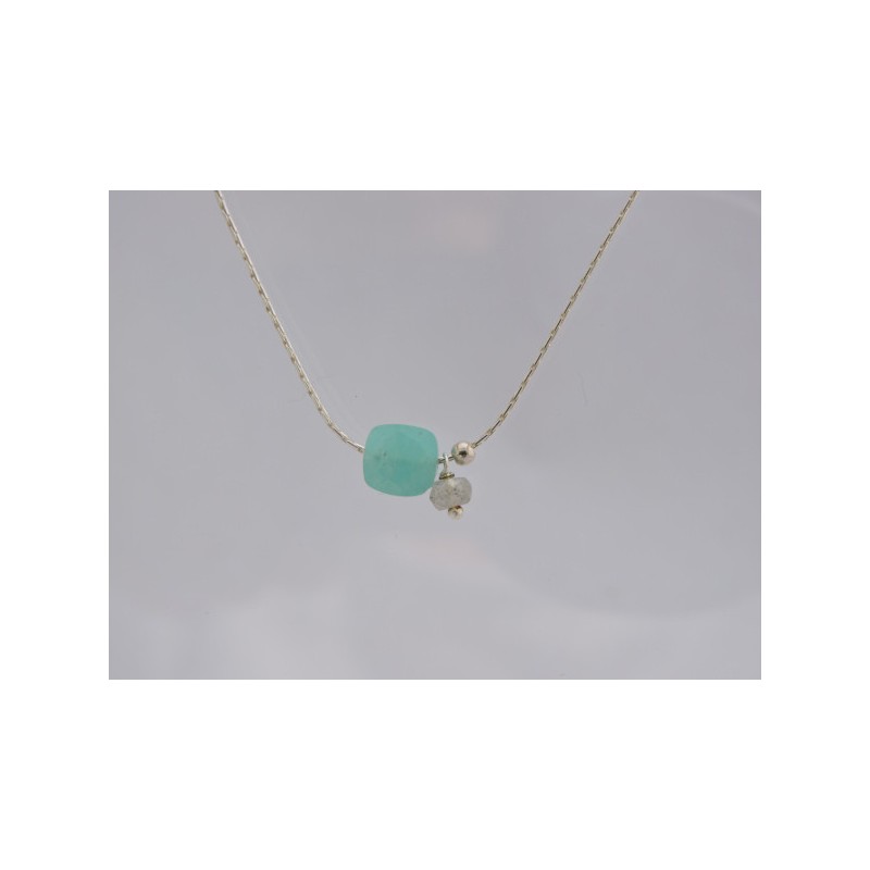 Collier en argent amazonite | Madame Framboise