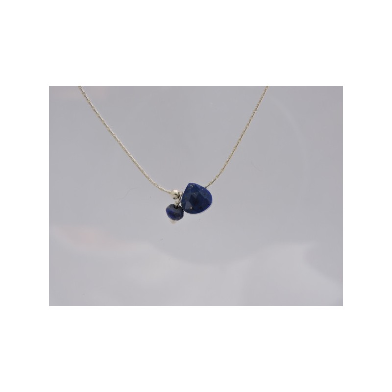 Silver Lapis lazuli necklace | Madame Framboise