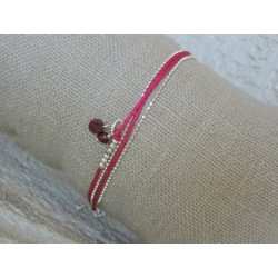 Bracelet cordon fuchsia | Madame Framboise