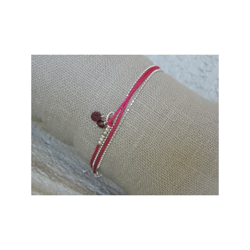 Bracelet cordon fuchsia | Madame Framboise