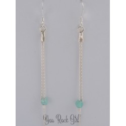 Boucles d'oreilles argent amazonite | Madame Framboise