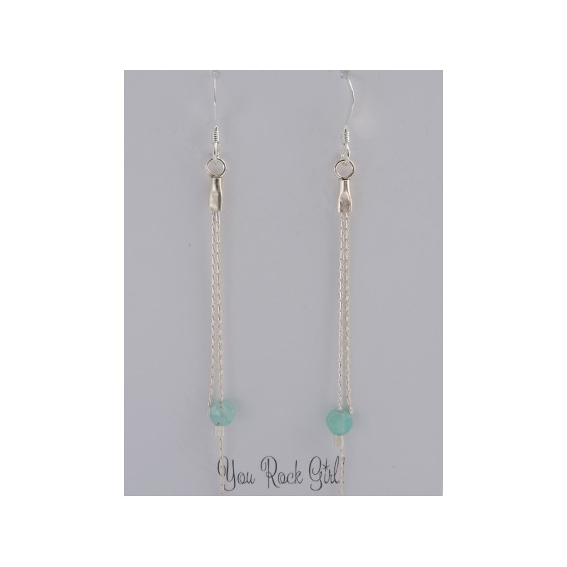 Boucles d'oreilles argent amazonite | Madame Framboise