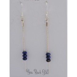 Boucles d'oreilles argent lapis lazuli | Madame Framboise