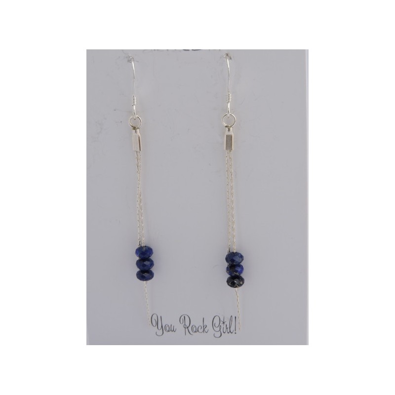 Boucles d'oreilles argent lapis lazuli | Madame Framboise