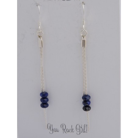 Boucles d'oreilles argent lapis lazuli | Madame Framboise Boucles d'oreilles argent lapis lazuli | Madame Framboise