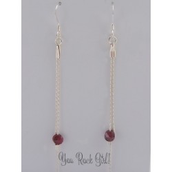 Boucles d'oreilles argent rubis | Madame Framboise