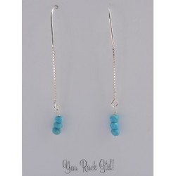 Boucles d'oreilles argent turquoise | Madame Framboise