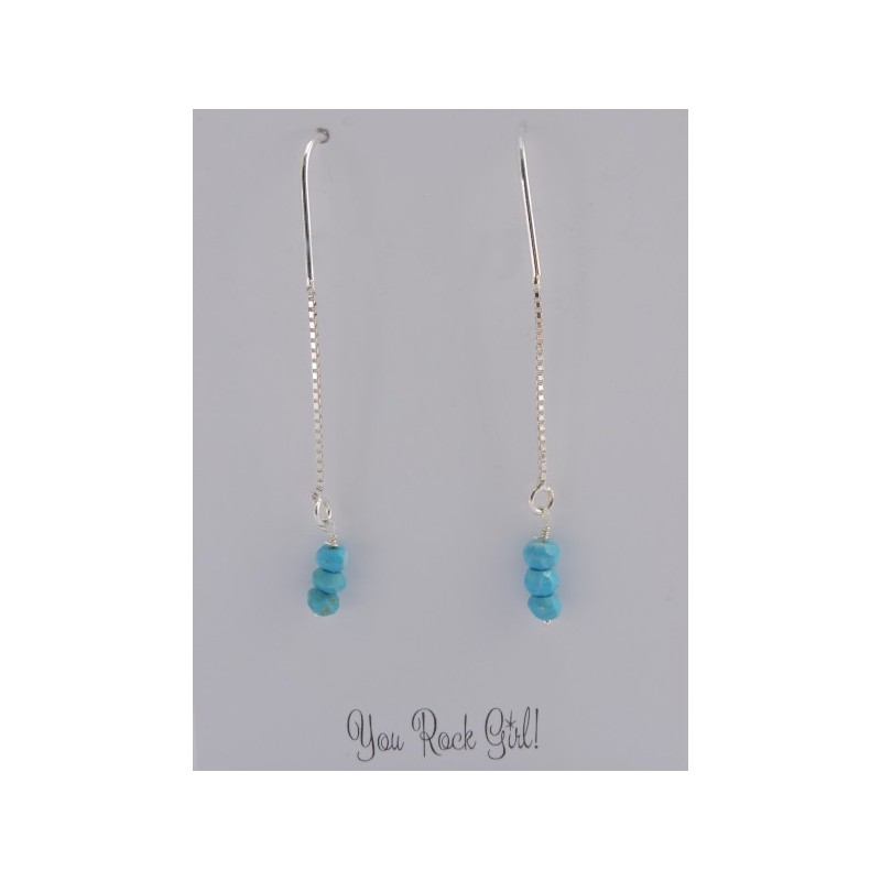 Boucles d'oreilles argent turquoise | Madame Framboise
