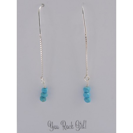 Boucles d'oreilles argent turquoise | Madame Framboise