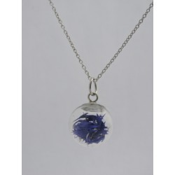 Silver color amulet - Cornflower | Madame Framboise