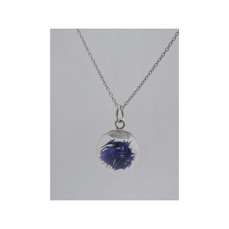 Silver color amulet - Cornflower | Madame Framboise