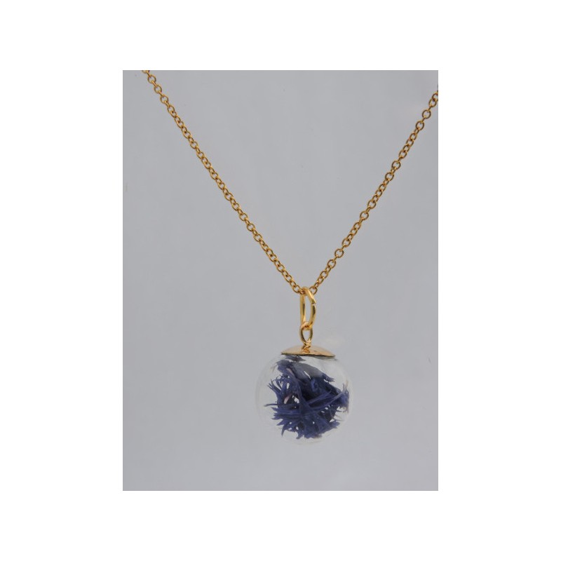 Golden amulet - Cornflower | Madame Framboise