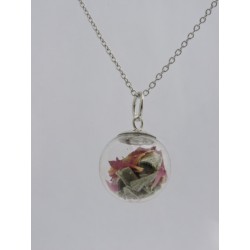 Silver color amulet - Rose and sage | Madame Framboise