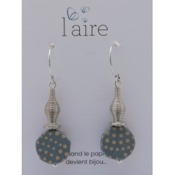 Boucles d'oreilles en papier bleu gris - 01 | Madame Framboise