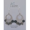 Boucles d'oreilles en papier bleu gris - 02 | Madame Framboise