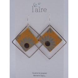 Boucles d'oreilles en papier ocre - 02 | Madame Framboise