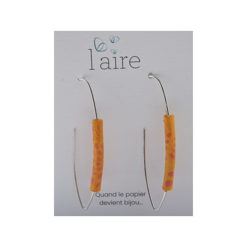 Boucles d'oreilles en papier orange - 02 | Madame Framboise