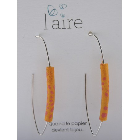 Boucles d'oreilles en papier orange - 02 | Madame Framboise