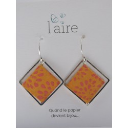 Boucles d'oreilles en papier orange - 03 | Madame Framboise