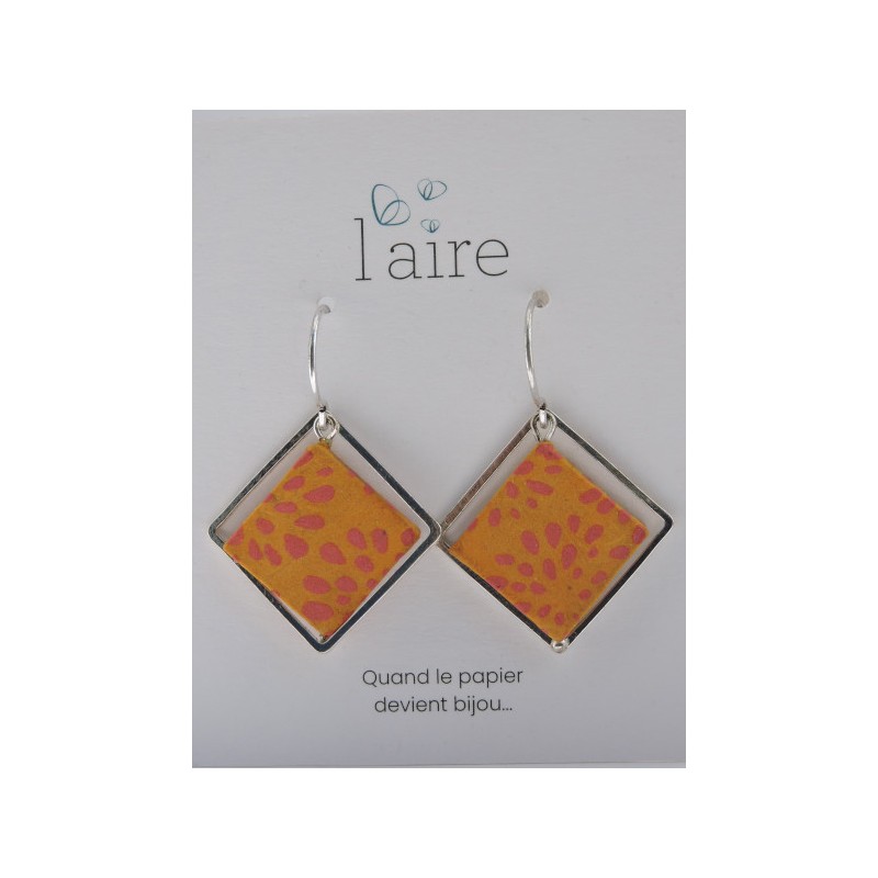 Boucles d'oreilles en papier orange - 03 | Madame Framboise