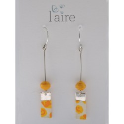 Boucles d'oreilles en papier jaune - 01 | Madame Framboise