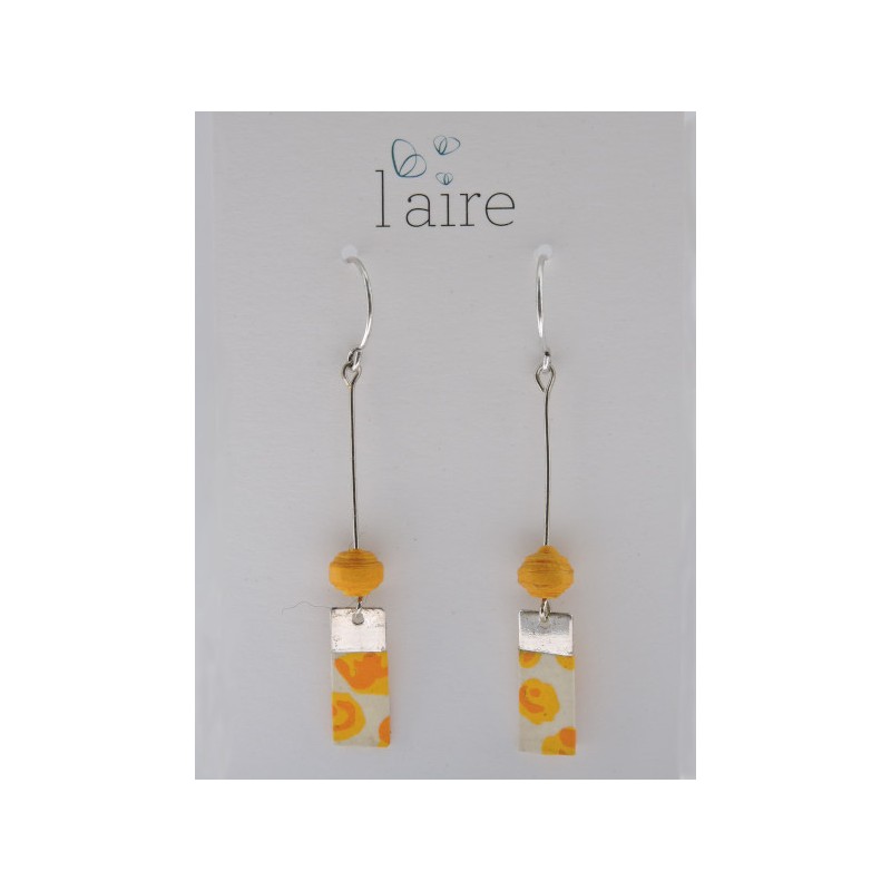 Boucles d'oreilles en papier jaune - 01 | Madame Framboise