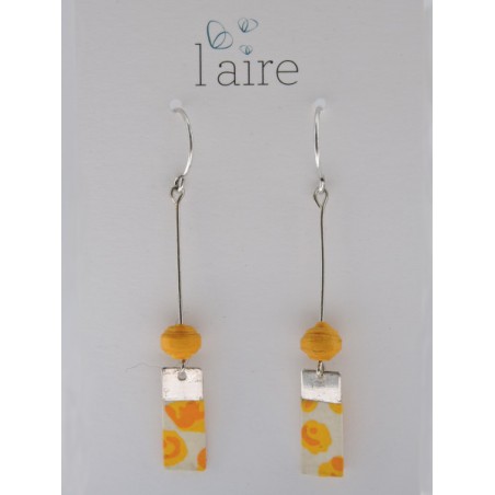 Boucles d'oreilles en papier jaune - 01 | Madame Framboise Boucles d'oreilles en papier jaune - 01 | Madame Framboise