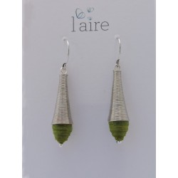 Boucles d'oreilles en papier vert - 03 | Madame Framboise