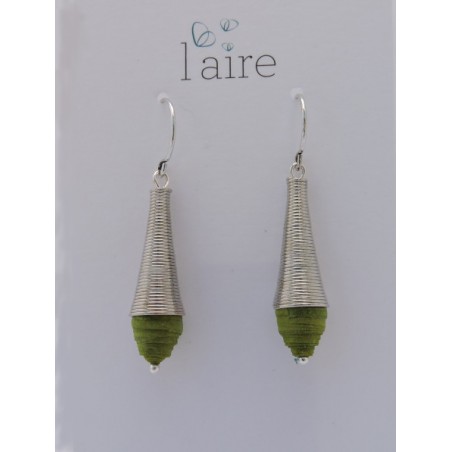 Boucles d'oreilles en papier vert - 03 | Madame Framboise Boucles d'oreilles en papier vert - 03 | Madame Framboise