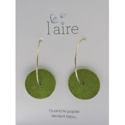Boucles d'oreilles en papier vert - 04 | Madame Framboise
