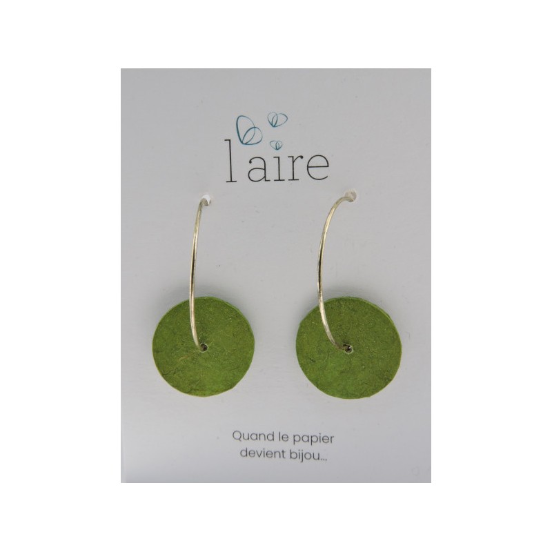 Boucles d'oreilles en papier vert - 04 | Madame Framboise