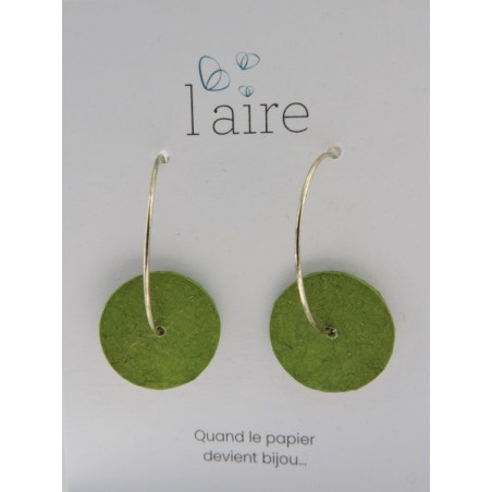 Boucles d'oreilles en papier vert - 04 | Madame Framboise