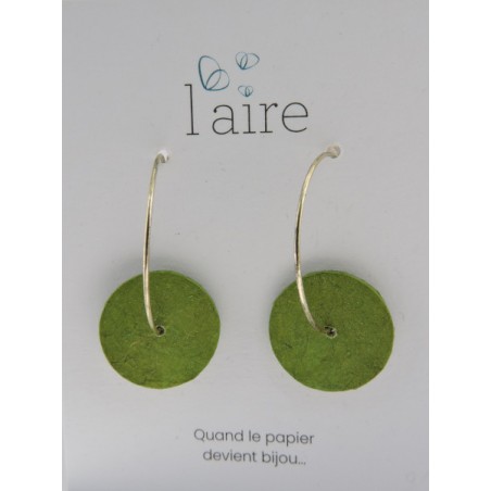 Boucles d'oreilles en papier vert - 04 | Madame Framboise Boucles d'oreilles en papier vert - 04 | Madame Framboise