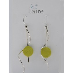 Boucles d'oreilles en papier vert citron - 05 | Madame Framboise