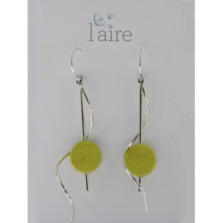 Boucles d'oreilles en papier vert citron - 05 | Madame Framboise