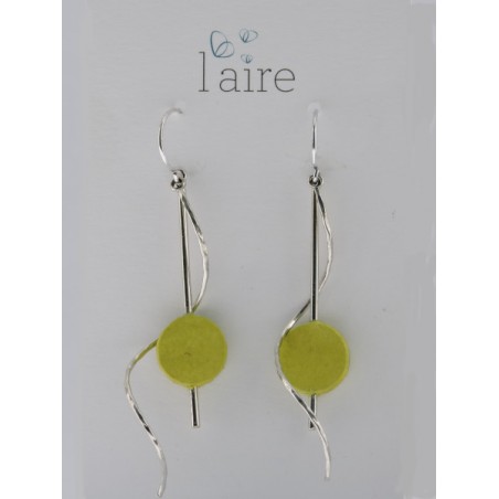 Boucles d'oreilles en papier vert citron - 05 | Madame Framboise Boucles d'oreilles en papier vert citron - 05 | Madame Framboise