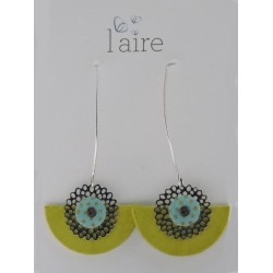 Boucles d'oreilles en papier vert citron - 06 | Madame Framboise