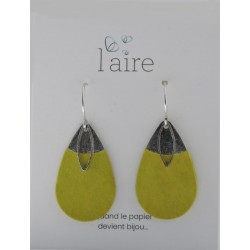 Boucles d'oreilles en papier vert citron - 07 | Madame Framboise