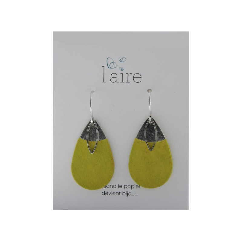 Boucles d'oreilles en papier vert citron - 07 | Madame Framboise